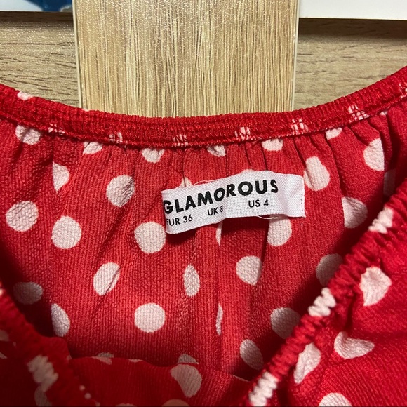 ASOS Polka Dot Dress maternity wear off shoulder - Picture 3 of 3